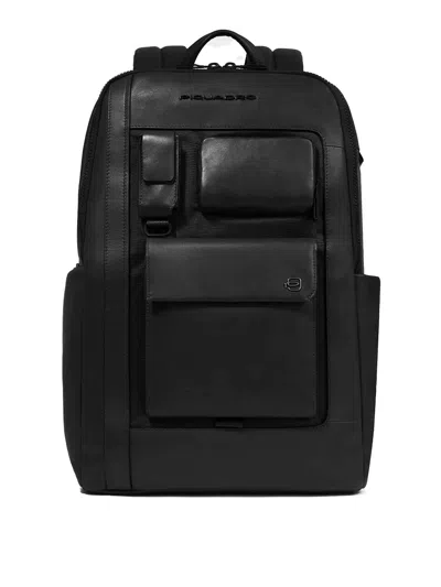 Piquadro Multi-pocket Backpack In Black