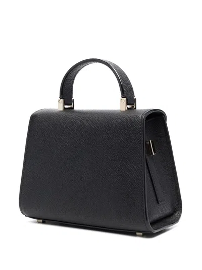 Valextra Iside Micro Leather Handbag In Black