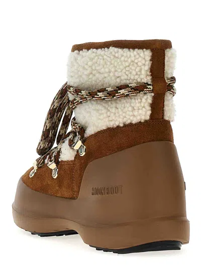 Moon Boot Shearling And Suede Winter Boots In Brown
