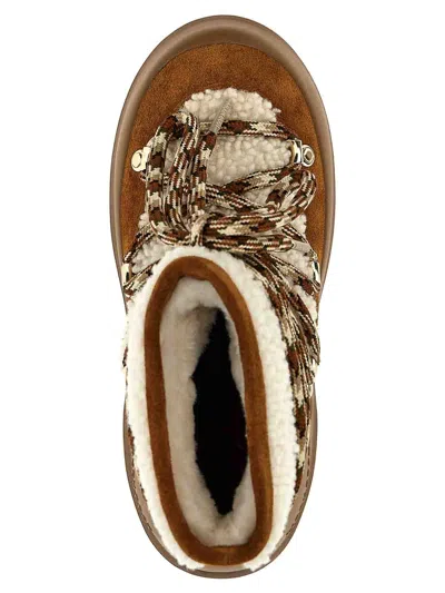 Moon Boot Shearling And Suede Winter Boots In Brown