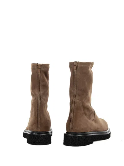 Guglielmo Rotta Elasticized Suede Cocoa Boot In Brown