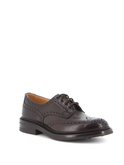 Tricker's Bourton Derby Shoes With Intricate Perforated Detailing In Brown