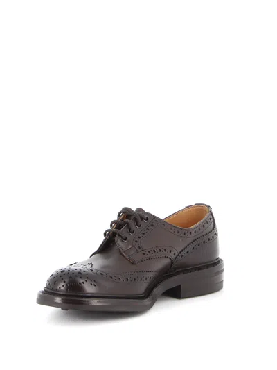 Tricker's Bourton Derby Shoes With Intricate Perforated Detailing In Brown
