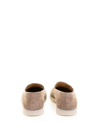 Henderson Beige Suede Loafers With Leather Interior In Brown