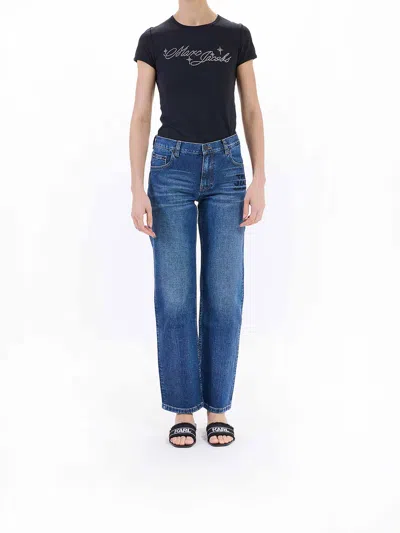 Marc Jacobs Belt Loops Faded Effect Five-pocket Style Trousers In Blue