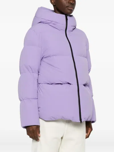 Woolrich Cloud Down Jacket In Stretch Nylon With A Matte Finish In Purple
