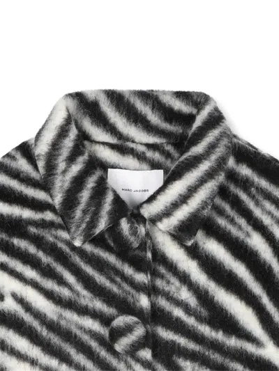 Marc Jacobs Girl's Zebra Faux Fur Coat In Black