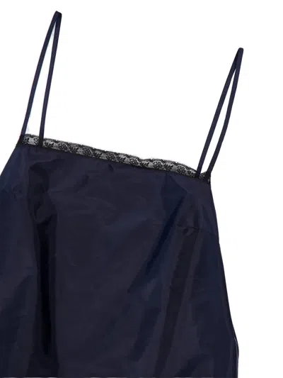 Prada Top Mit Spitzendetails In Blue