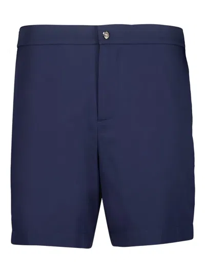 Frescobol Carioca Micro Jacquard Rio Tailored Swim Shorts In Navy