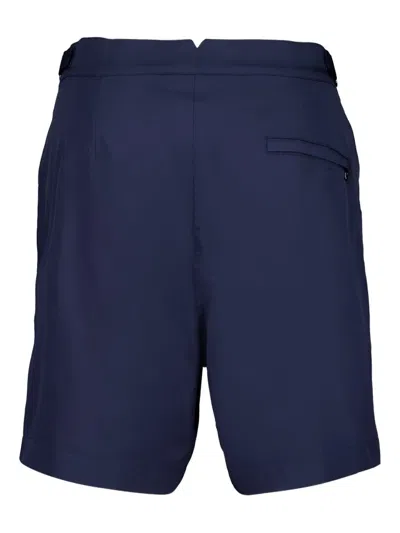 Frescobol Carioca Micro Jacquard Rio Tailored Swim Shorts In Navy