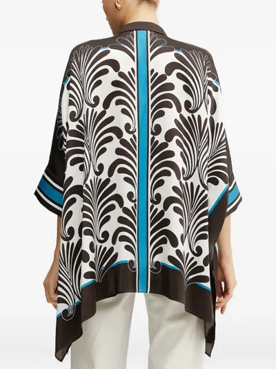 Luisa Spagnoli Leaf-print Button Top In Multi