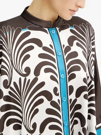 Luisa Spagnoli Leaf-print Button Top In Multi