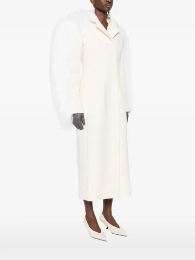 Jacquemus Le Manteau Boa Lamb Shearling Long Wool Coat In Neutral