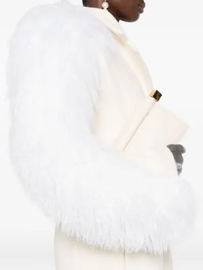 Jacquemus Le Manteau Boa Lamb Shearling Long Wool Coat In Neutral