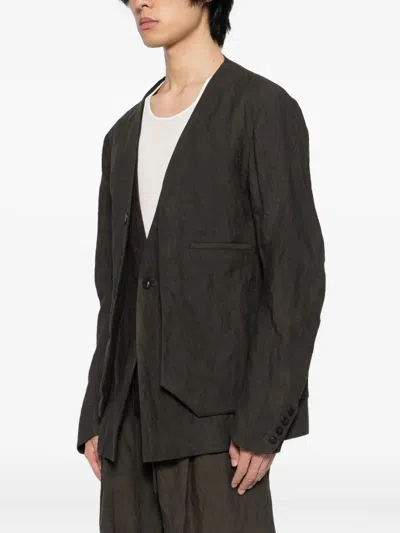 Devoa Single-breasted Jacket In Black
