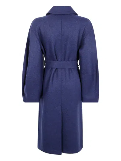 Harris Wharf London Women Puff Sleeves Coat Pressed Wool In Blue