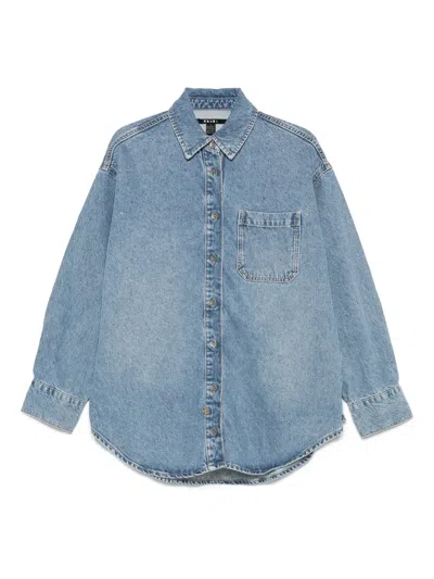 Ksubi Oversized Ls Krystal Komet Long-sleeve Denim Shirt In Blue