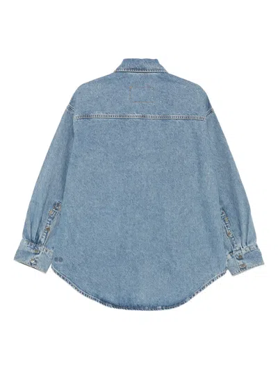 Ksubi Oversized Ls Krystal Komet Long-sleeve Denim Shirt In Blue
