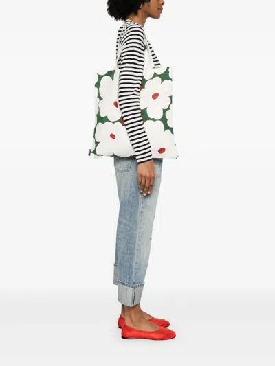 Marimekko Unikko-pattern Tote Bag In Green