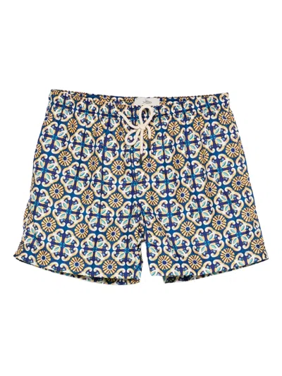Peninsula Swimwear Gemusterte Badeshorts Mit Kordelzug In Multi