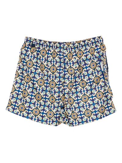 Peninsula Swimwear Gemusterte Badeshorts Mit Kordelzug In Multi