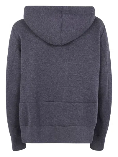 Sacai Stone Island Musk Cotton Blend Shirt In Gray