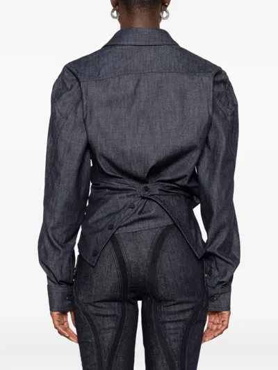 不对称纽扣开合衬衫