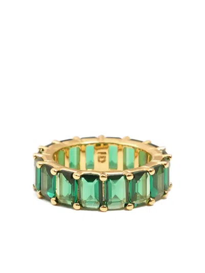 祖母绿形切割方晶锆石戒指