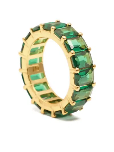 祖母绿形切割方晶锆石戒指