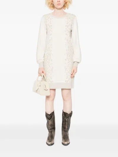 Liu •jo Mini Dress With Elegant Leopard Print In Neutral