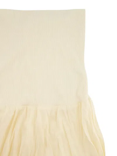 Johanna Ortiz Ribbed-waist Pleated Maxi Skirt In White
