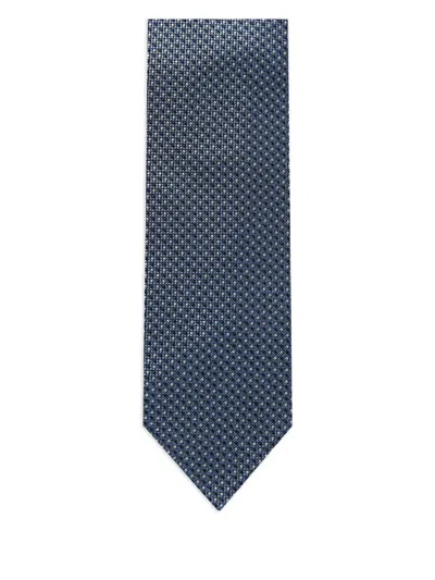 Corneliani Geometric-pattern Tie In Blue