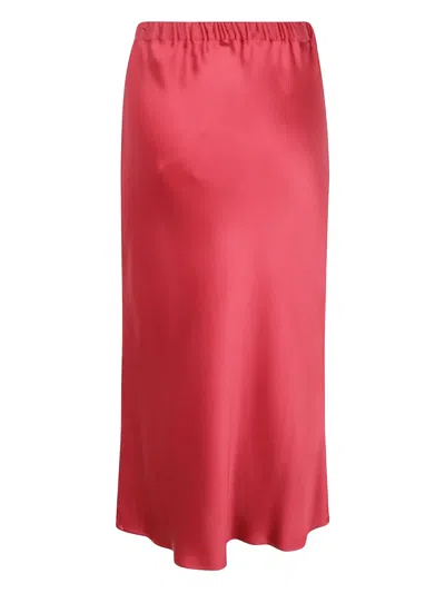 Antonelli Satin Midi Skirt In Red