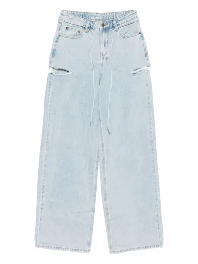Ksubi Rollin Cut-out Baggy Jeans In Blue