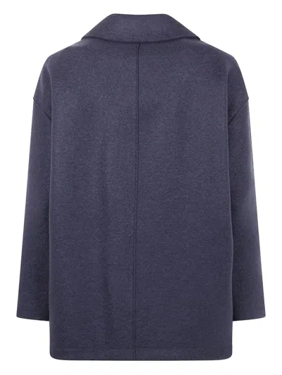 Harris Wharf London Women Dropped Shoulder Double Breasted Jacket Pres In Blue