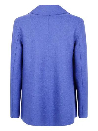Harris Wharf London Double-breasted Wool Coat In Blue