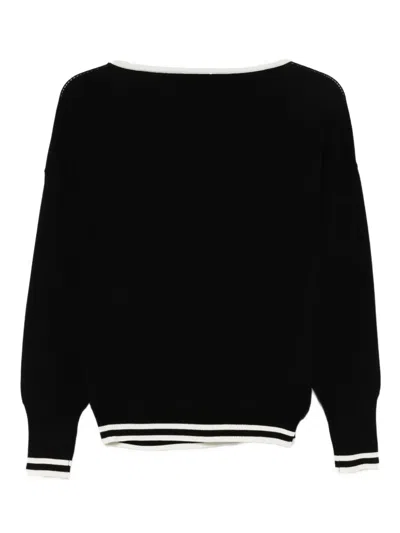 Liu •jo Liu Jo Boat-neck Sweater In Black