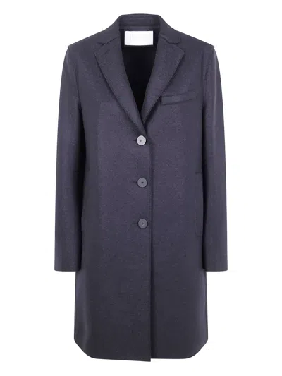 Harris Wharf London Button-fastening Wool Coat In Blue