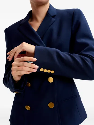Essentiel Antwerp Irtha Navy Blue Double-breasted Blazer In Blue