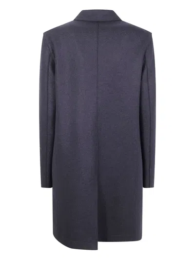 Harris Wharf London Button-fastening Wool Coat In Blue