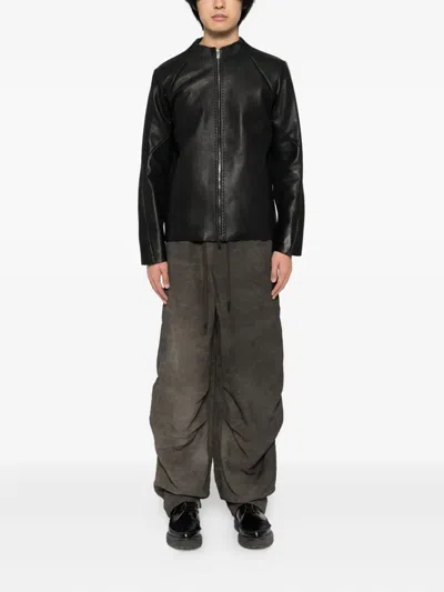 Devoa Suprem Leather Jacket In Black