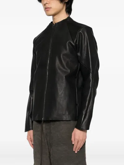 Devoa Suprem Leather Jacket In Black