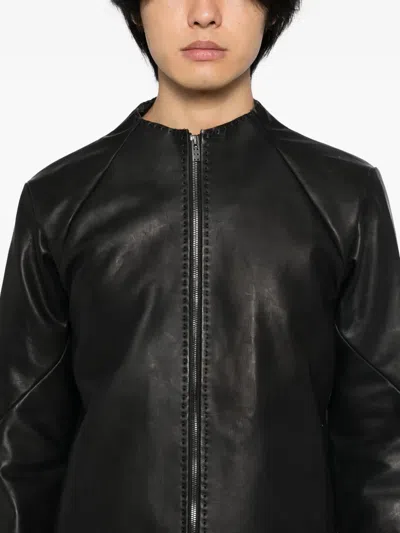 Devoa Suprem Leather Jacket In Black