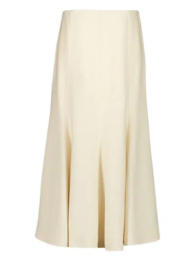 Gabriela Hearst Amy Cashmere And Wool-blend Midi Skirt In White