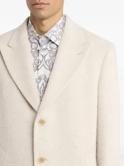 Etro Wool-blend Single-breasted Coat In Neutral