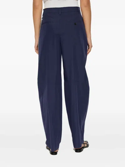 Alexander Wang Pleated Chain-detail Trousers In Blue