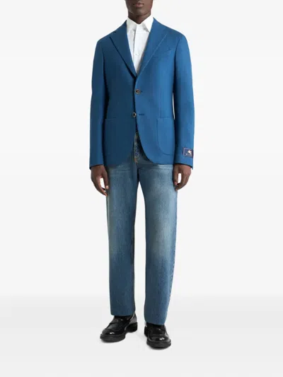Etro Single-breasted Blazer In Blue