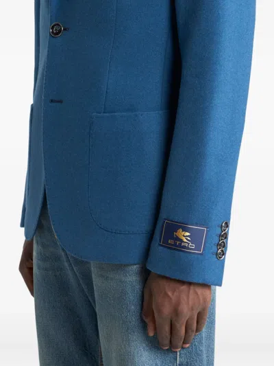 Etro Single-breasted Blazer In Blue