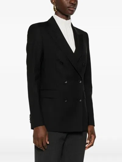 Tagliatore Paris Double-breasted Wool Blazer Clothing In Black
