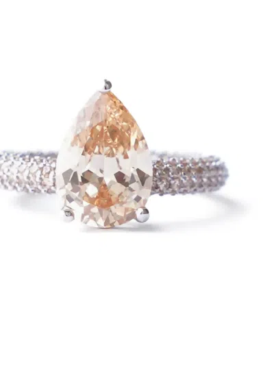 Izabel Display Mega Drop Ring In Silver